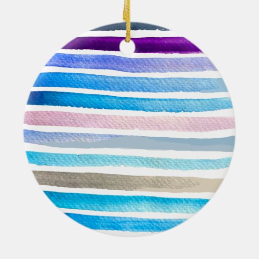 Regenboog strepen waterverf keramisch ornament (Achterkant)