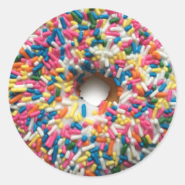 Regenboog Strooi Donut ronde stickers