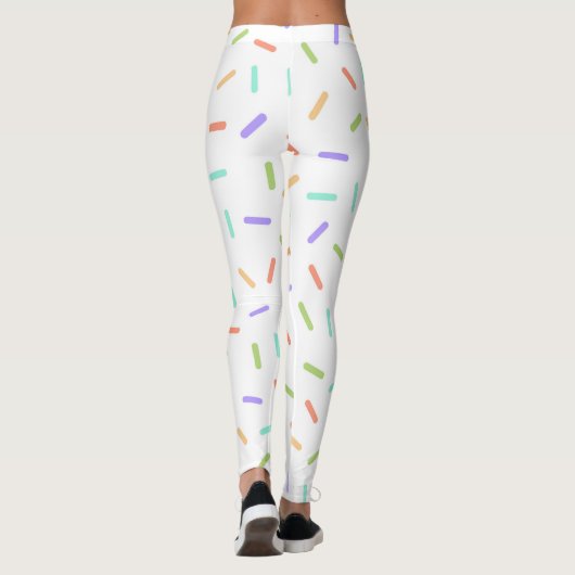 Regenboog strooit confetti leuk kleurrijk patroon leggings (Achterkant)
