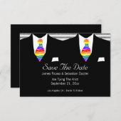 Regenboog Stropdas Gay Save De Datum Bruiloft Kaar RSVP Kaartje (Voorkant / Achterkant)