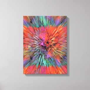 Regenboog Supernova Fractale Kunst Canvas Afdruk