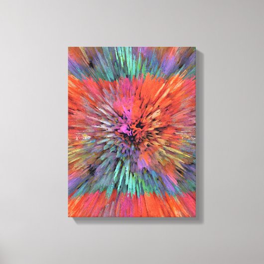 Regenboog Supernova Fractale Kunst Canvas Afdruk (Voorkant)
