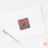 Regenboog Supernova Fractale Kunst Vierkante Sticker (Envelop)
