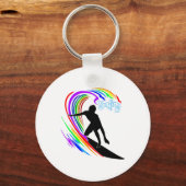 Regenboog Surfen Sleutelhanger (Voorkant)
