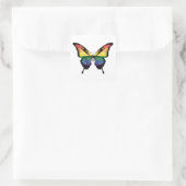 Regenboog Swallowtail Vlinder Vlag Vierkante Sticker (Tas)