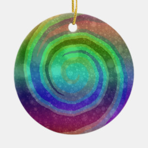 Regenboog Swirl Ornament