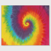 Regenboog Swirl Tie Dye Groovy Kleurrijk Cadeaupapier (Vlak)