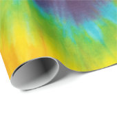 Regenboog Swirl Tie Dye Groovy Kleurrijk Cadeaupapier (Rol Hoek)