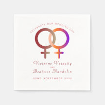 Regenboog symbolen lesbische bruiloft servet