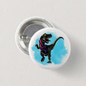 Regenboog T-Rex Ronde Button 3,2 Cm (Voorkant /achterkant)