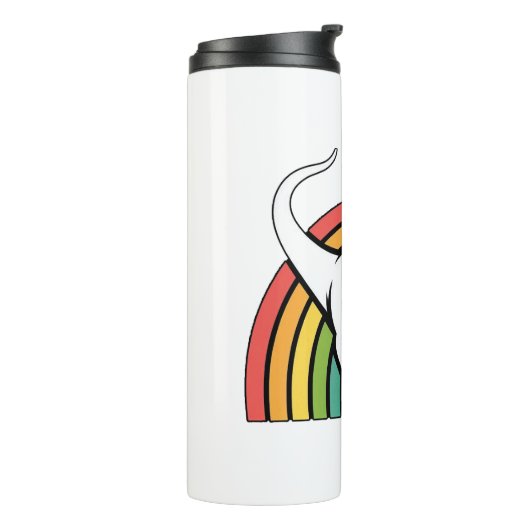 Regenboog T-Rex Thermosbeker (Gedraaid links)