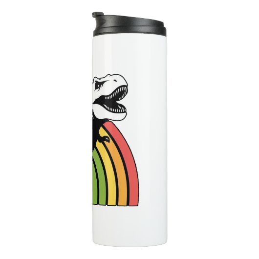 Regenboog T-Rex Thermosbeker (Geroteerd rechts)