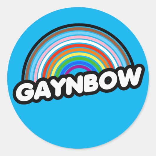 REGENBOOG T-Shirt Ronde Sticker (Voorkant)