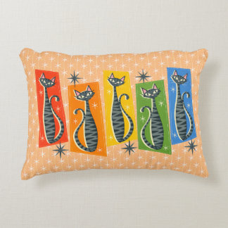 Regenboog Tabby Kat Atomair Retro LGBTQ+ Accent Kussen