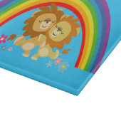 Regenboog Tango-Cute Cartoon Leeuwen Snijplank (Hoek)