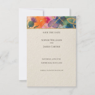 Regenboog Tartan Save the Date Kaart