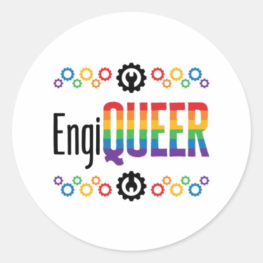 Regenboog techniek trots maand ronde sticker (Voorkant)