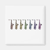 Regenboog Tenor Saxofoon Line-up Magneet (Voorkant)