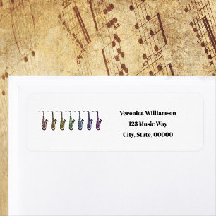 Regenboog Tenorsaxofoon Personaliseer Retouradres Etiket