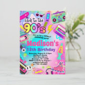 Regenboog Terug naar de 90's Verjaardagsfeestje Kaart (Staand voorkant)