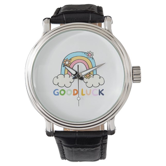Regenboog Terug naar school cadeau Leraar Gift 1e  Horloge (Voorkant)
