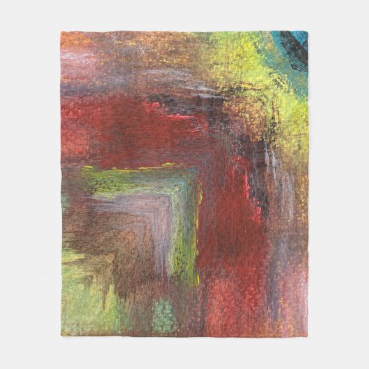 Regenboog Texturele Abstract Fleece Deken (Voorkant)