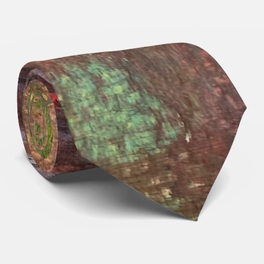 Regenboog Texturele Abstract Stropdas (Opgerold)