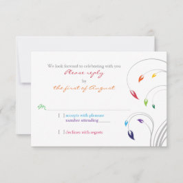 Regenboog Thema Bloemen Bruiloft RSVP Antwoord