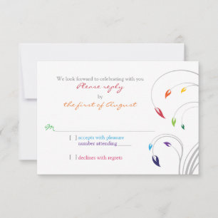 Regenboog Thema Bloemen Bruiloft RSVP Antwoord