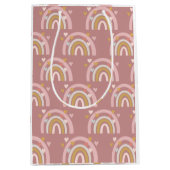 Regenboog thema harten roze medium cadeauzakje (Voorkant)
