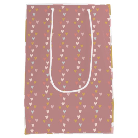 Regenboog thema harten roze medium cadeauzakje (Achterkant)