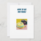 Regenboog thema verjaardagsfeestje kaart (Achterkant)