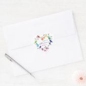 Regenboog Thema Vogels Bloemen Bruiloft Envelop Se Hart Sticker (Envelop)