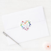 Regenboog Thema Vogels Bloemen Bruiloft Favor Labe Hart Sticker (Envelop)