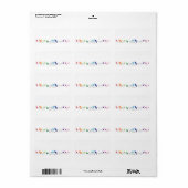 Regenboog Thema Vogels Bloemen Bruiloft Leeg Adres Etiket (Full Sheet)
