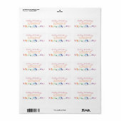 Regenboog Thema Vogels Bloemen Bruiloft Retouradre Etiket (Full Sheet)