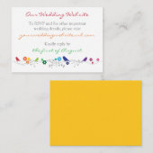 Regenboog Thema Vogels Bloemen Bruiloft Website In Informatiekaartje (Voorkant / Achterkant)