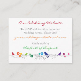 Regenboog Thema Vogels Bloemen Bruiloft Website In Informatiekaartje
