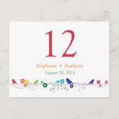 Regenboog Thema Vogels Bloemen Trouwtafel Kaart (Voorkant)