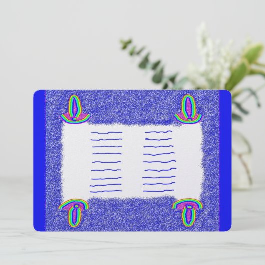 Regenboog Thora bar mitswa bat mitswa platte kaart (Staand voorkant)