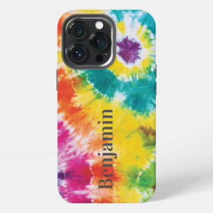 Regenboog Tie Dye Aangepaste Naam Moderne Vader Ve iPhone 13 Pro Hoesje