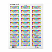 Regenboog Tie Dye Abstract Etiket (Full Sheet)