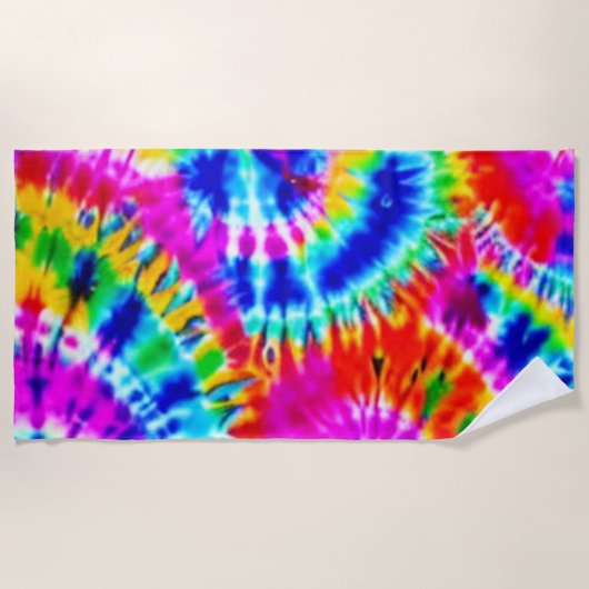 Regenboog Tie Dye Badhanddoek (Voorkant)