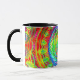 Regenboog Tie-dye Fractale Mandala Koffiemok