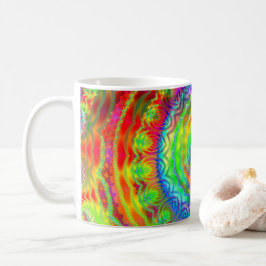 Regenboog Tie-dye Fractale Mandala Koffiemok