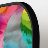 Regenboog Tie Dye Harten Monogram Pickleball Paddle (Links Detail)