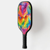 Regenboog Tie Dye Harten Monogram Pickleball Paddle (Links)