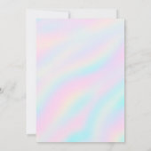 Regenboog Tie Dye Hologram Pastel Feest Uitnodigin Kaart (Achterkant)