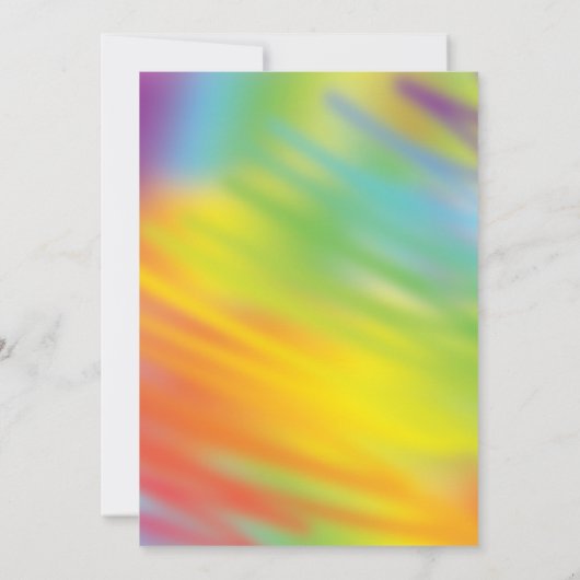 Regenboog Tie Dye Kinderen 1e Verjaardagsfeestje Kaart (Achterkant)