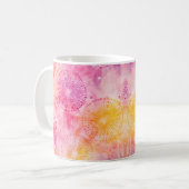 Regenboog Tie Dye Kunst Koffiemok (Voorkant links)